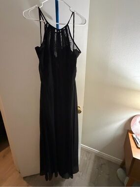 City Chic Black Lace Halter Maxi Dress